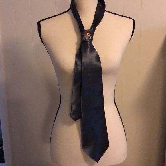 Harry Potter Hogwarts Style Deluxe Tie with Crest Pin - Picture 3 of 4